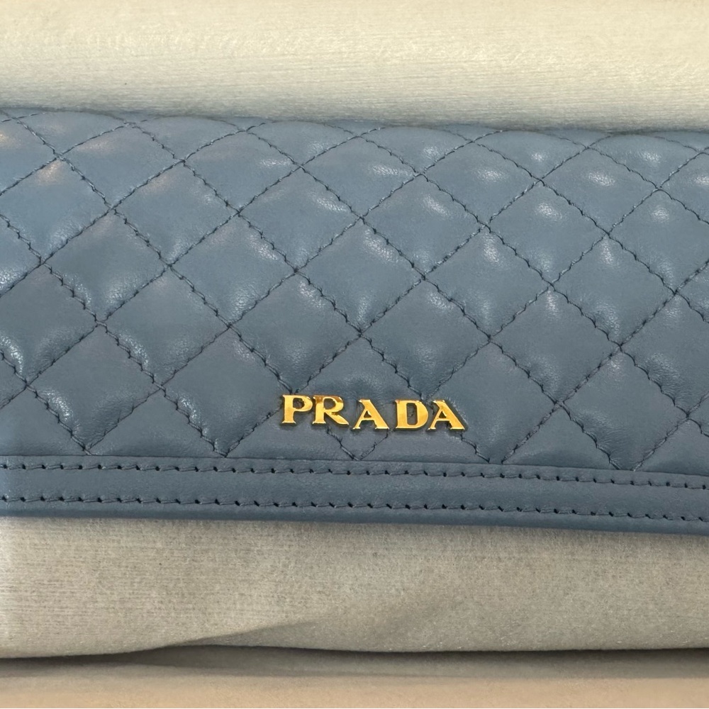 Prada Blue Quilted Leather Bag
